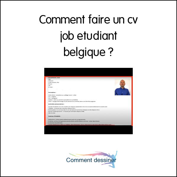 Comment faire un cv job étudiant belgique